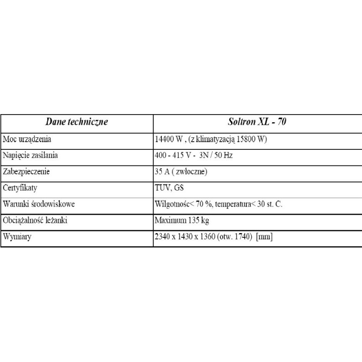 Solarium Soltron XL-70 High Comfort AVS