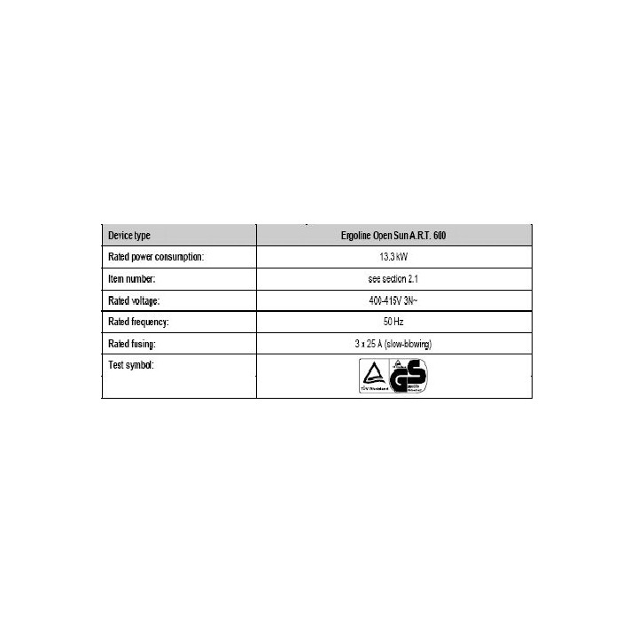 Ergoline Open Sun 600 ART