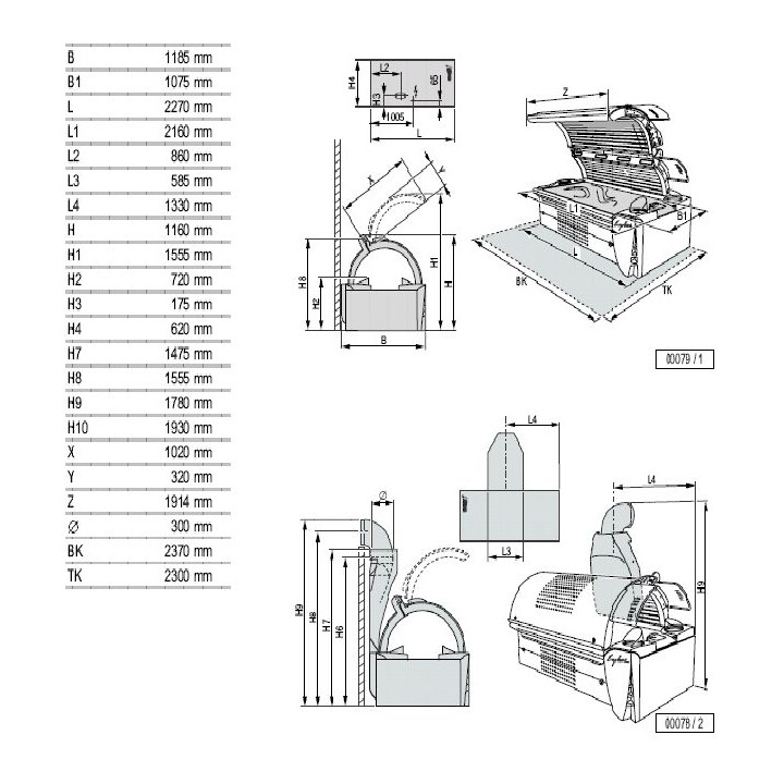 Ergoline Open Sun 450  GRAPHIT-SILVER